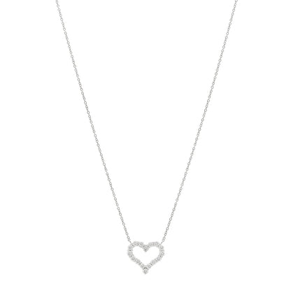 Tiffany Platinum Diamond Small Heart Pendant Necklace 1 of 5