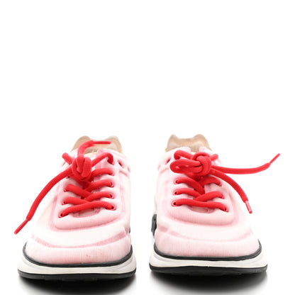Chanel Lycra Fabric CC Sneakers 40 White Red 2 of 8