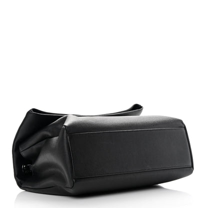 Saint Laurent Grain De Poudre Medium West Hollywood Monogram Fold-Over Black 4 of 12