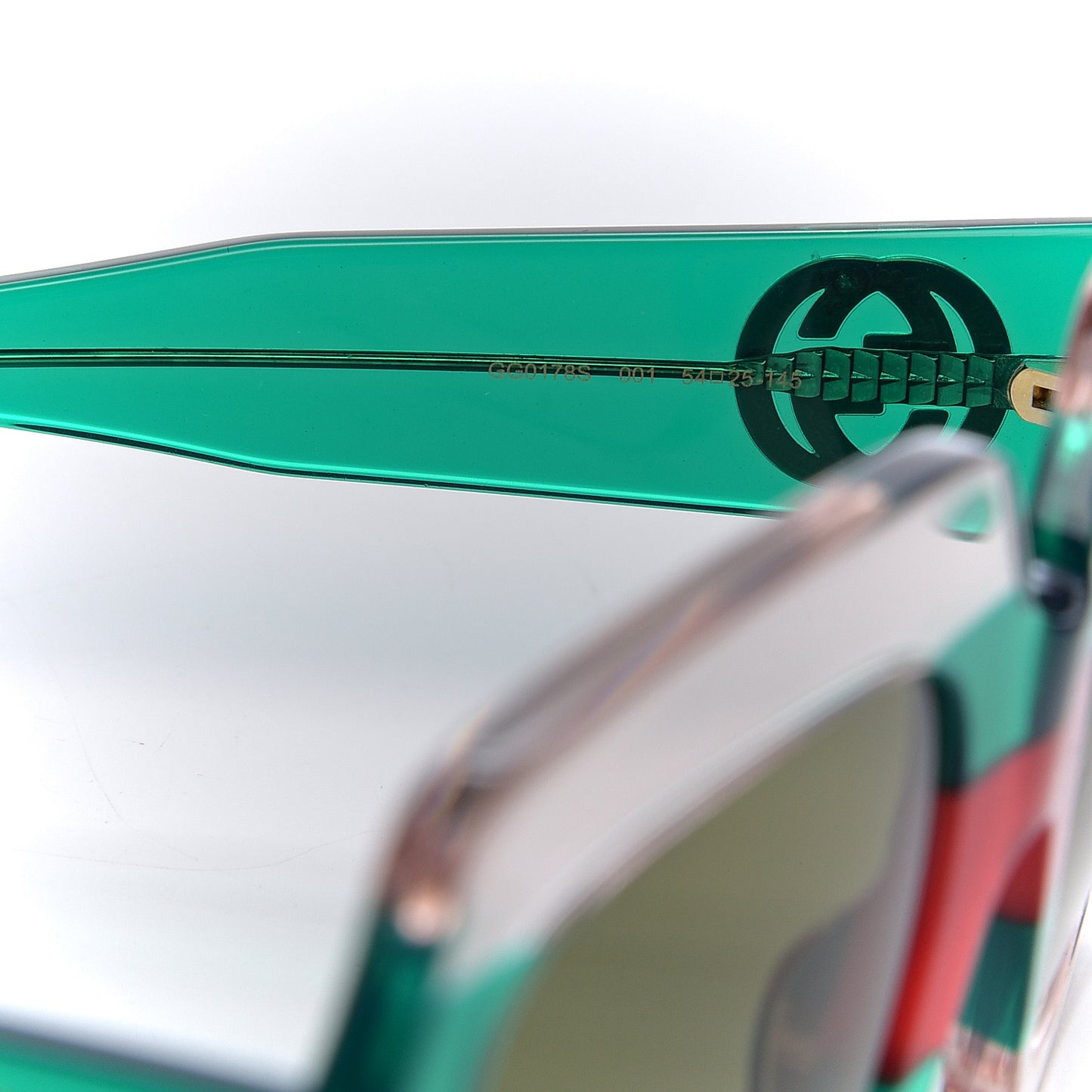 Square Web Frame GG0178S Sunglasses Green Red
