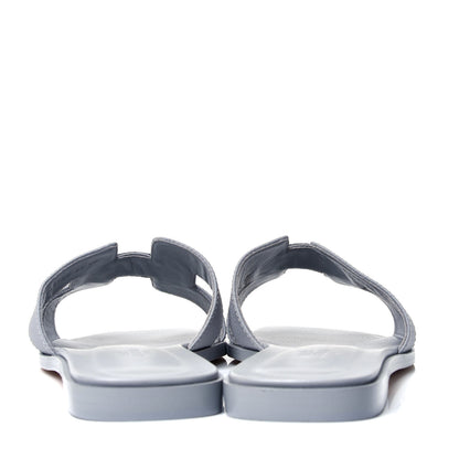 Hermes Epsom Oran Sandals 38 Bleu Glacier 4 of 6