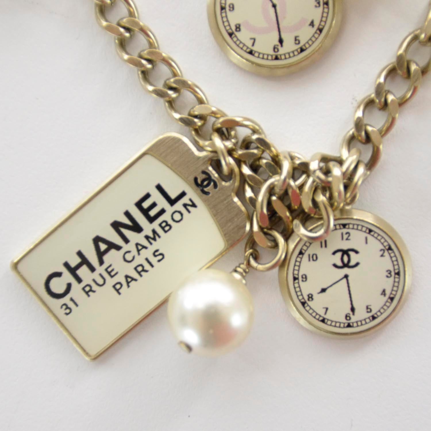 Chanel Pearl Clock CC Charms Coco Time Belt Gold 3 of 5