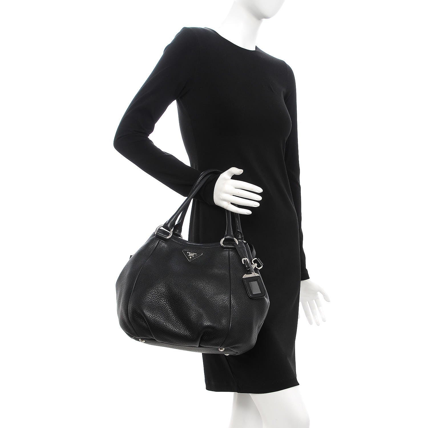 Prada Vitello Daino Shoulder Bag Nero Black 3 of 8