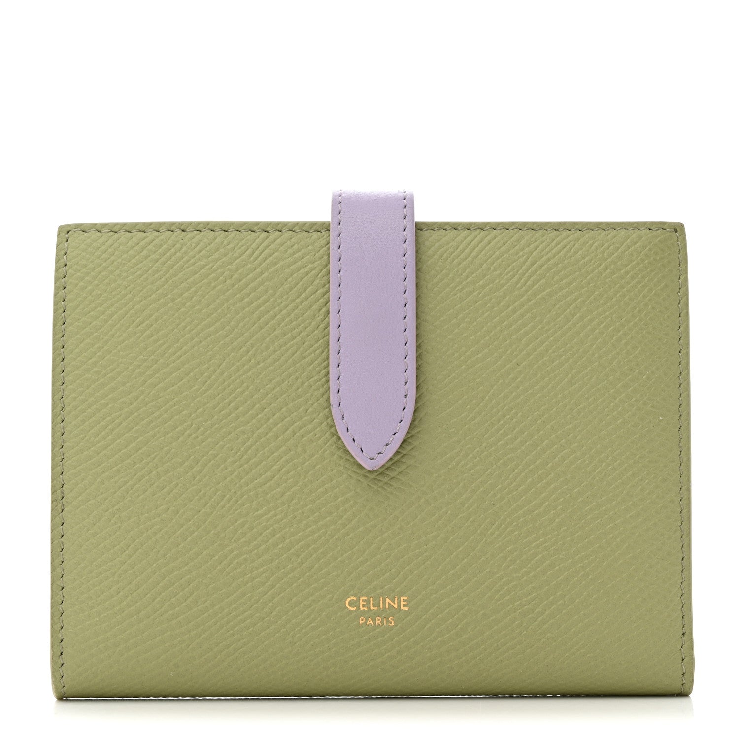 Celine Grained Calfskin Medium Multifunction Strap Wallet Sage Lilas 1 of 8