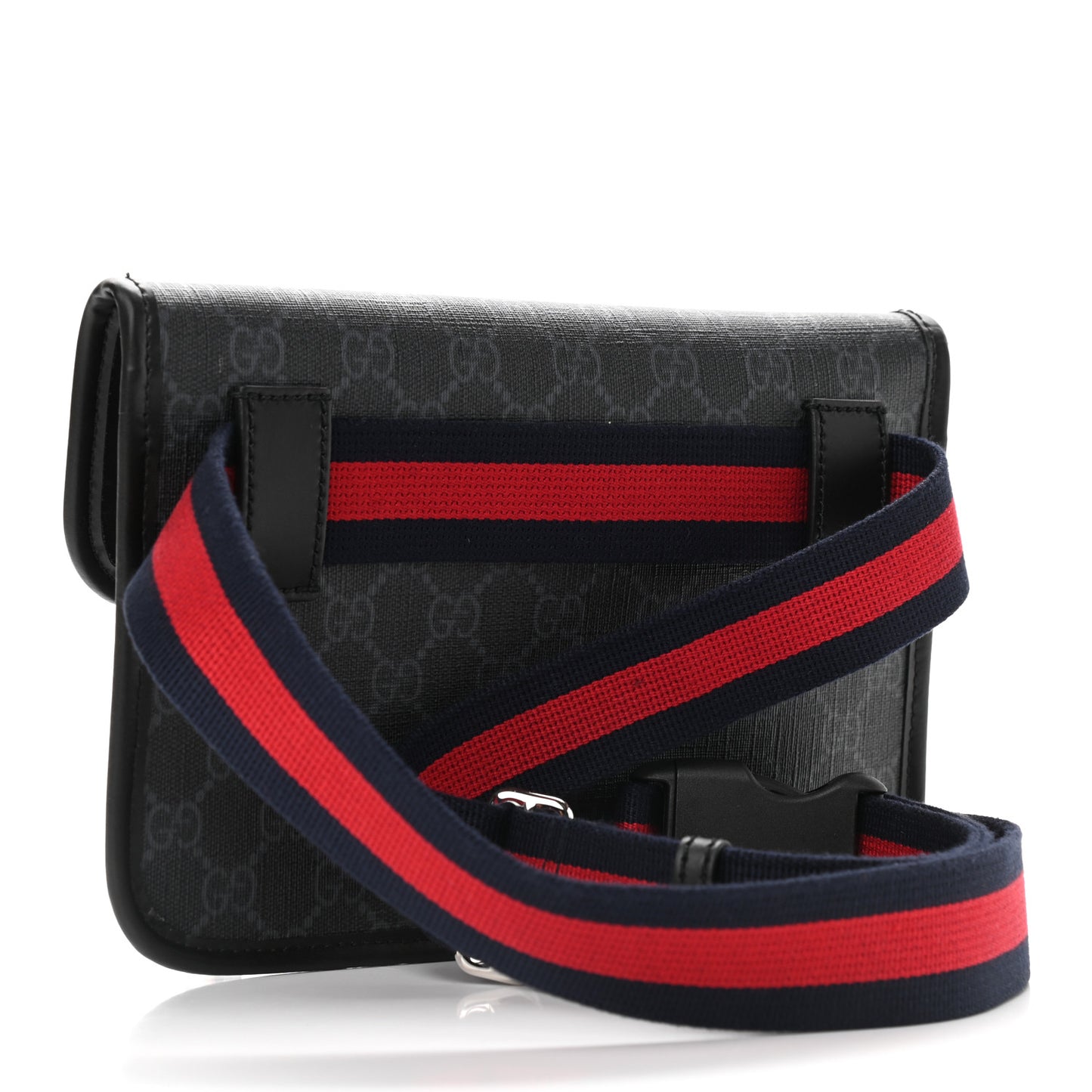 GG Supreme Monogram Web Slim Belt Bag Black Grey