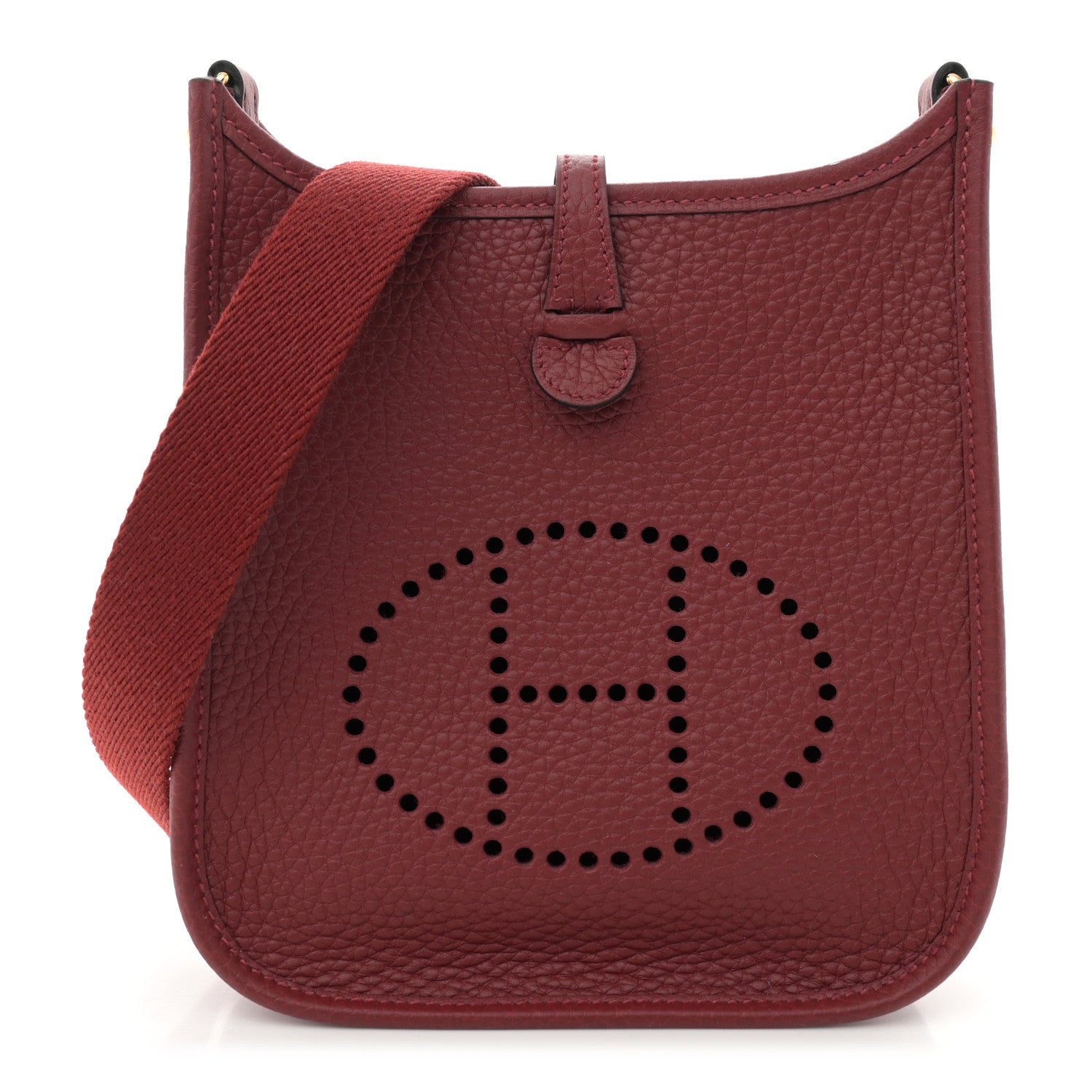 Hermes Taurillon Clemence Amazone Evelyne TPM Rouge H 1 of 12