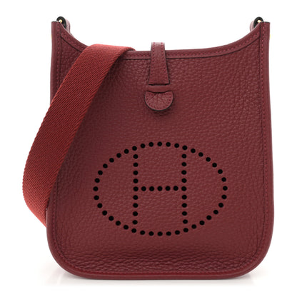 Hermes Taurillon Clemence Amazone Evelyne TPM Rouge H 1 of 12