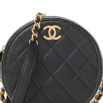 Chanel Caviar Quilted Small Round Bag With Chain Black 8 of 10