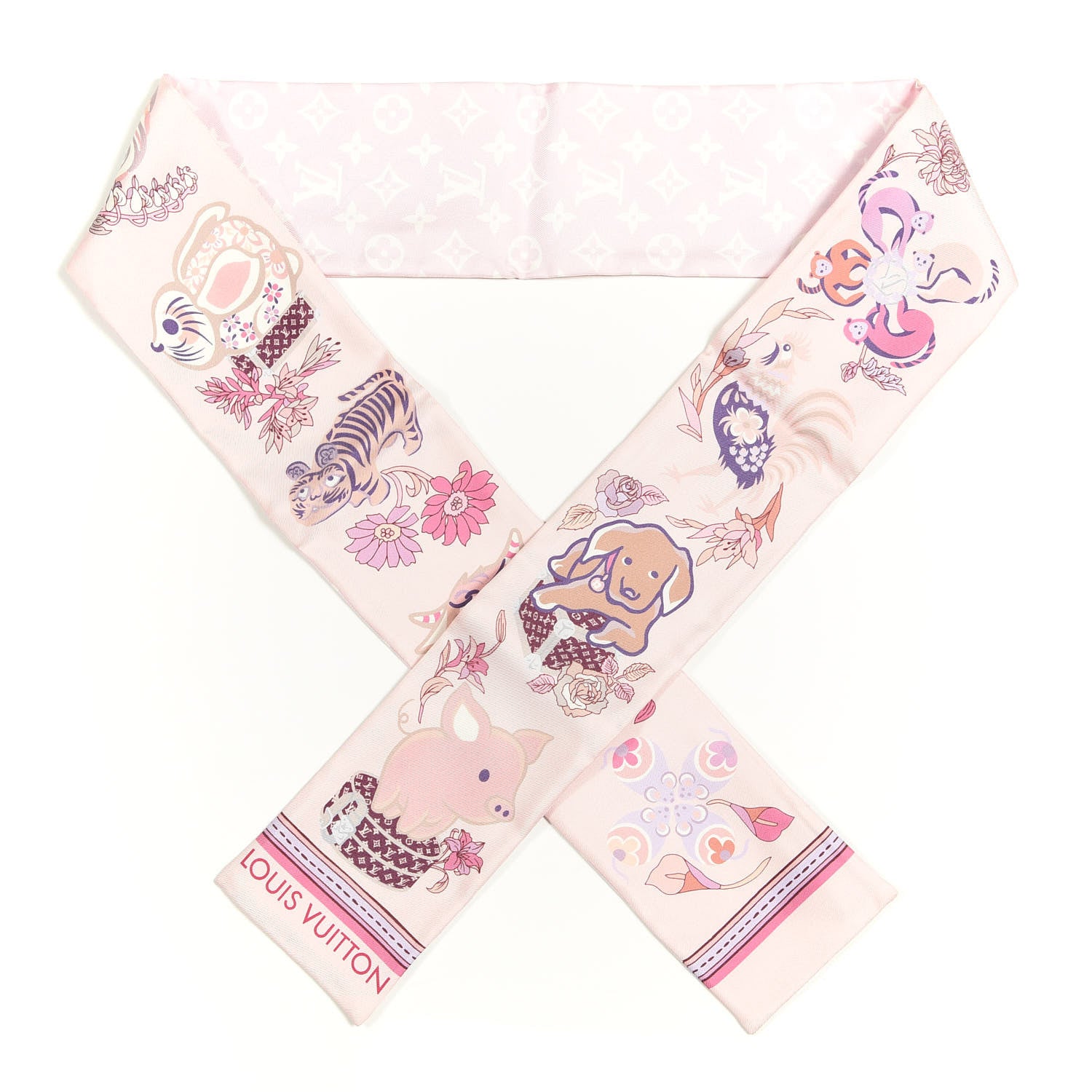 Louis Vuitton Silk Monogram Superstition Bandeau Light Pink 1 of 4