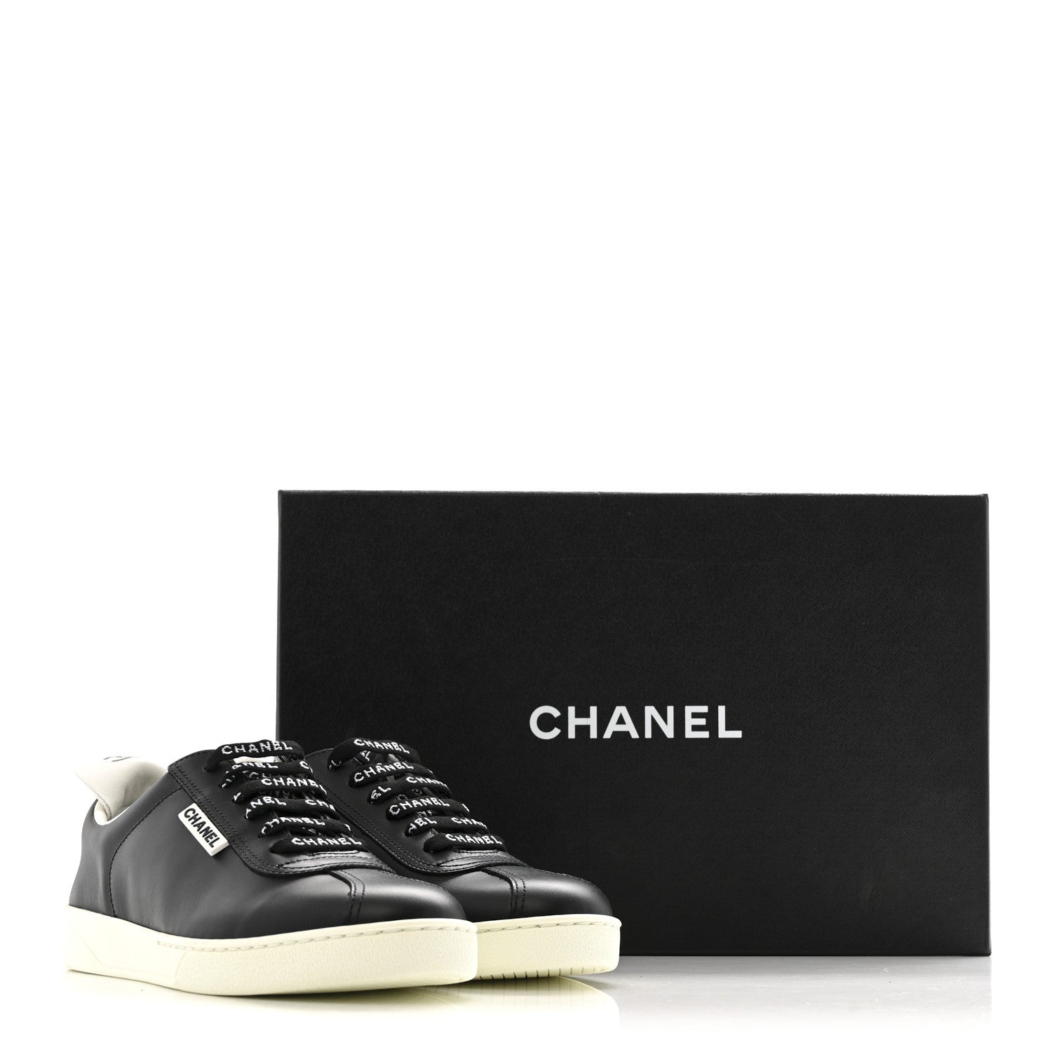 Chanel Calfskin CC Womens Sneakers 36 Black 12 of 12