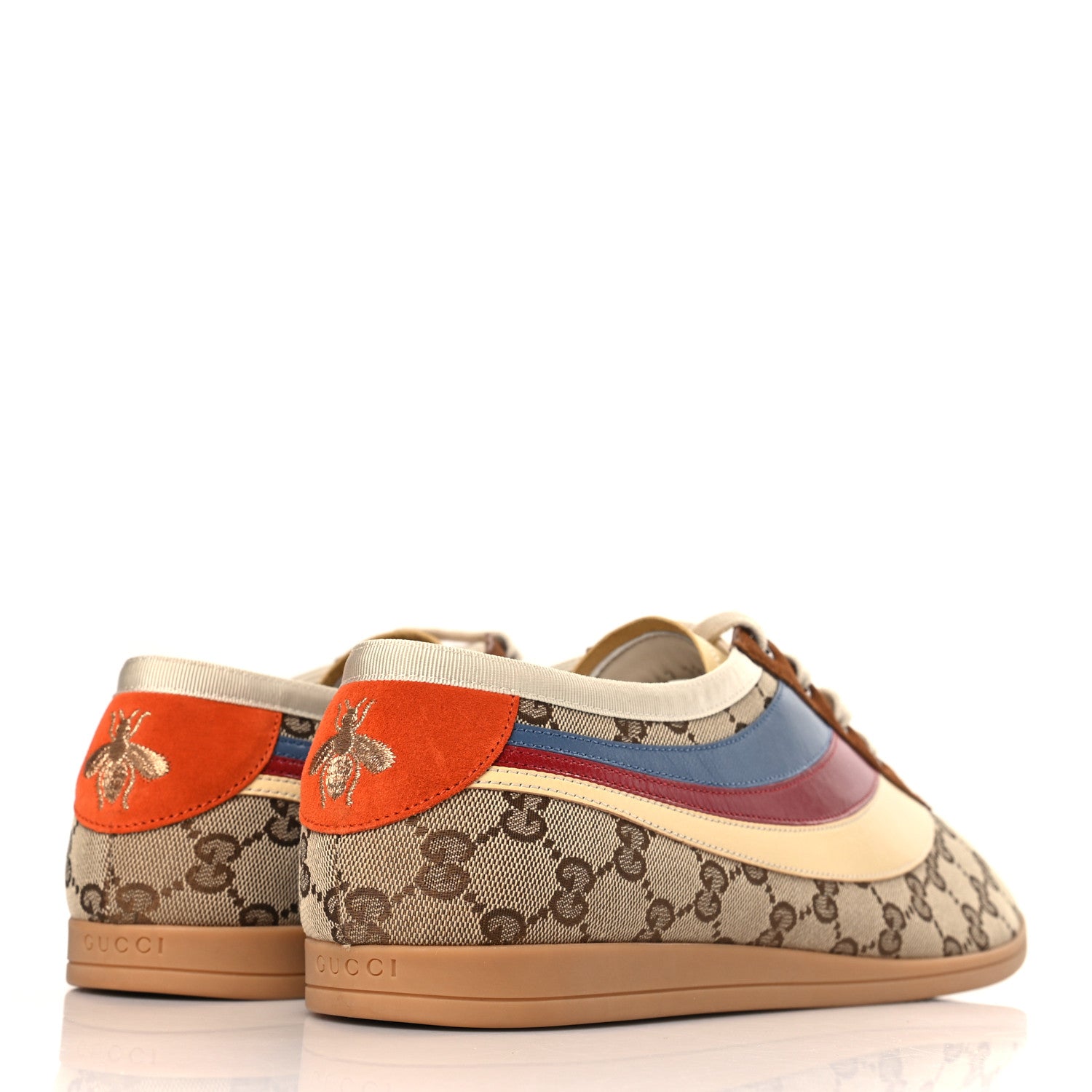 Gucci Suede Monogram Web Mens Falacer Sneakers 12 Nocciola Beige 4 of 9