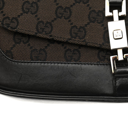 Gucci Monogram Small Jackie O Flap Hobo Black 12 of 14