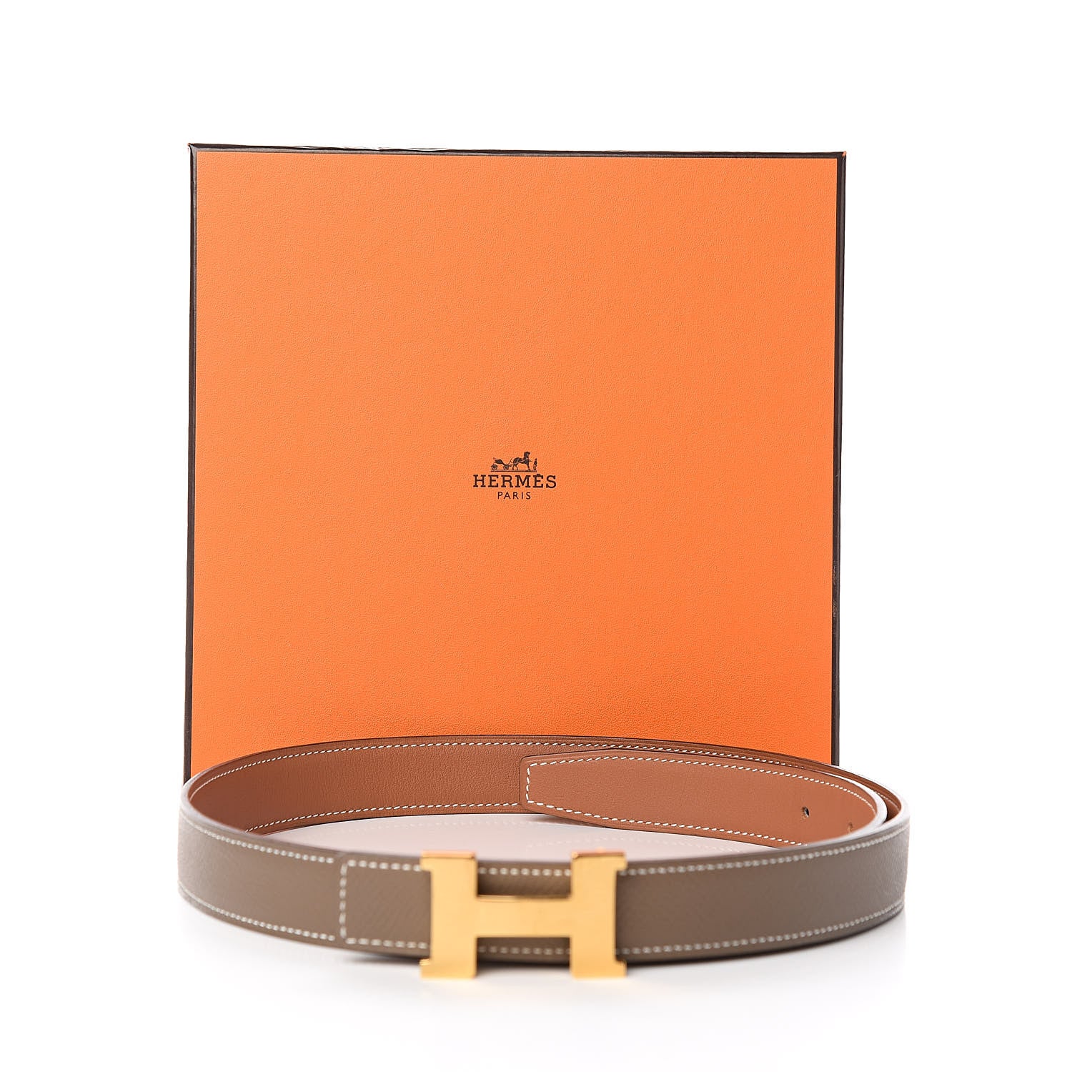Hermes Swift Epsom 24mm Mini Constance H Belt 80 Gold Etoupe 7 of 7