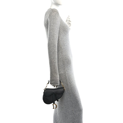 Christian Dior Grained Calfskin Mini Saddle Bag Black 2 of 10