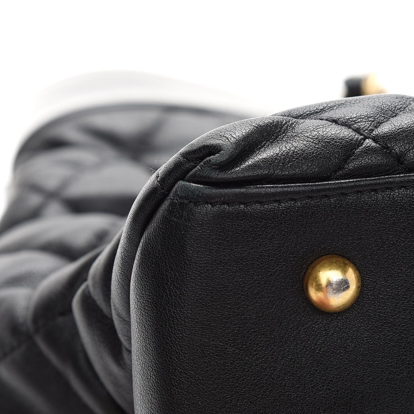 Calfskin Quilted Large Soft Elegance Tote Black