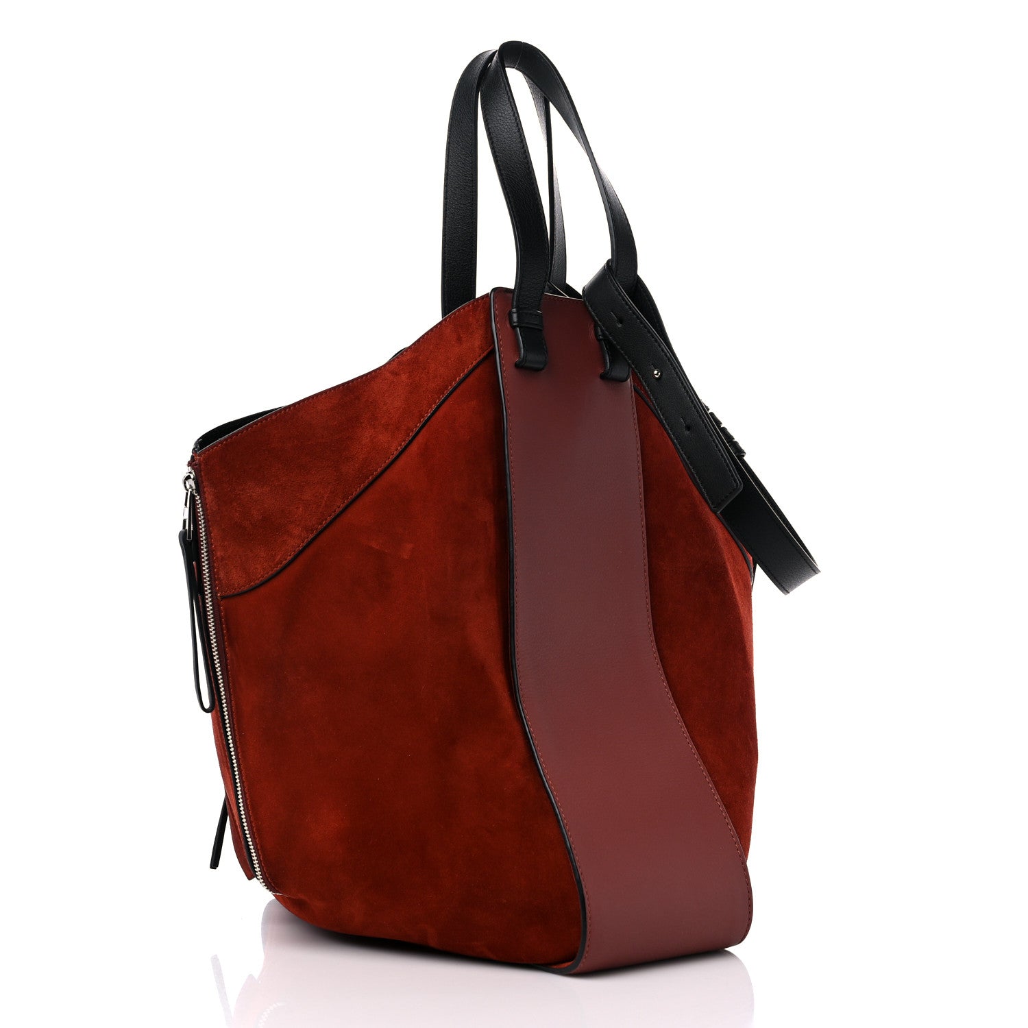 Loewe Calfskin Suede Hammock Shoulder Bag Red 3 of 14
