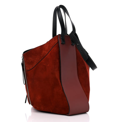 Loewe Calfskin Suede Hammock Shoulder Bag Red 3 of 14