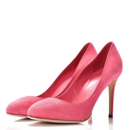 Gucci Kid Scamosciato Interlocking G Jennifer Pumps 38 Shocking Pink 3 of 11