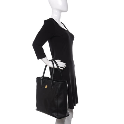 Chanel Calfskin Tall Cerf Tote Black 2 of 22