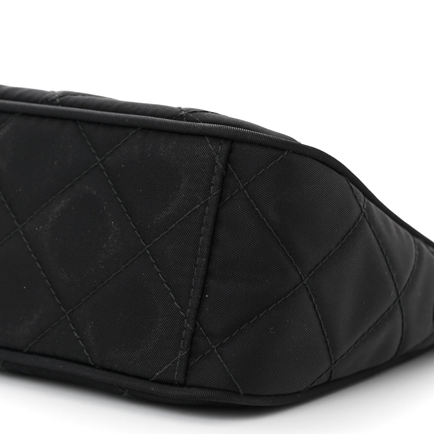 Nylon Tessuto Impuntu Quilted Crossbody Bag Black