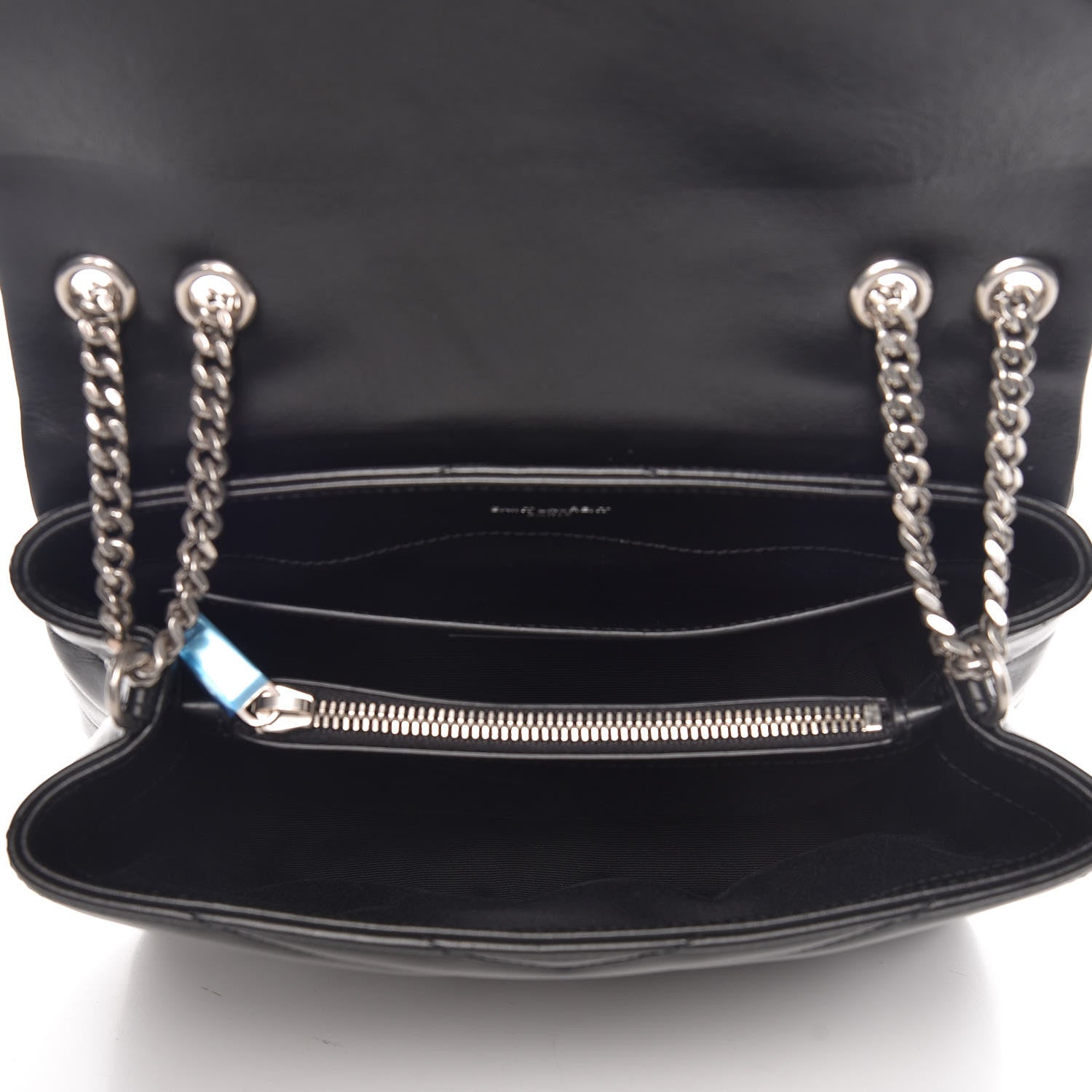 Saint Laurent Calfskin Y Quilted Monogram Small Loulou Chain Satchel Black 7 of 9