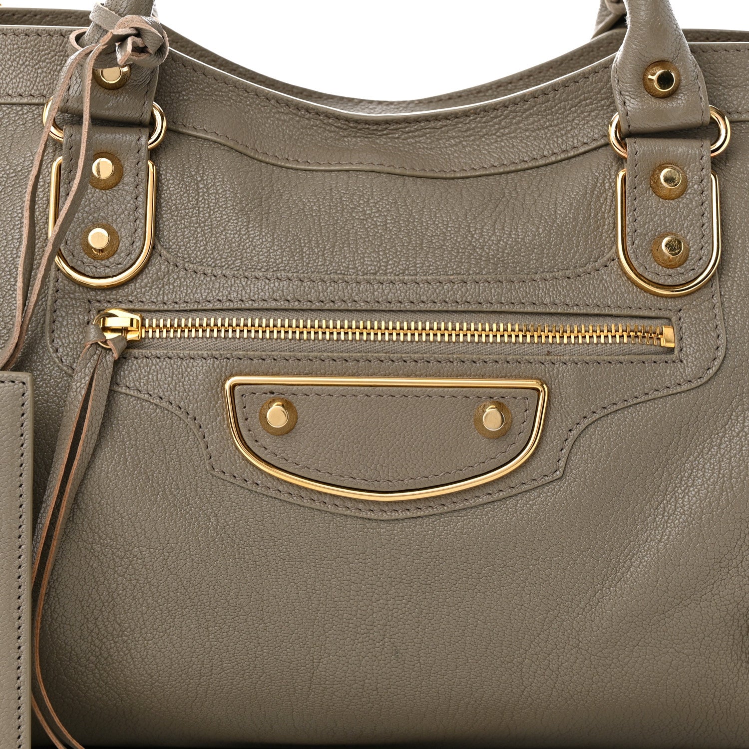 Balenciaga Chevre Gold Metallic Edge Hardware City Gris Taupe 8 of 12