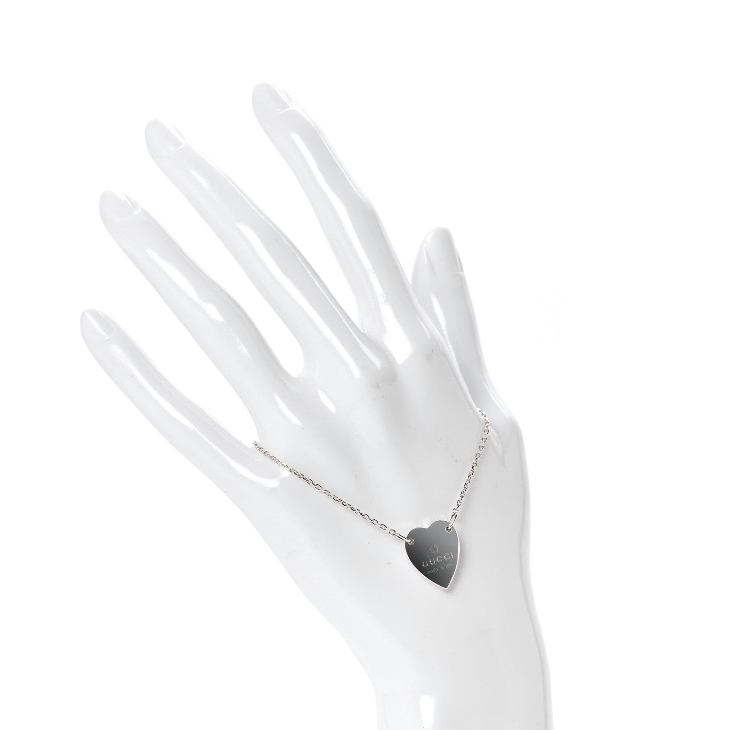 Gucci Sterling Silver Trademark Heart Bracelet 2 of 6