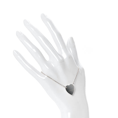 Gucci Sterling Silver Trademark Heart Bracelet 2 of 6