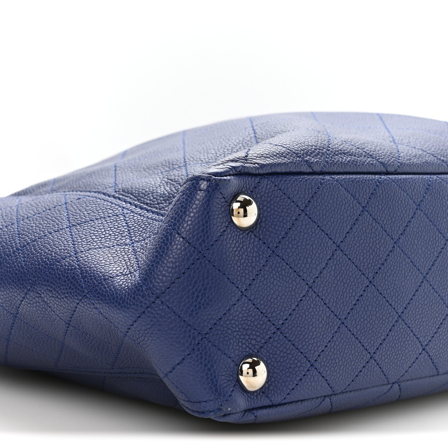 Chanel Caviar Stitched CC Pocket Tote Navy Blue 9 of 11