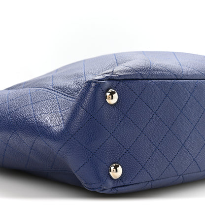 Chanel Caviar Stitched CC Pocket Tote Navy Blue 9 of 11