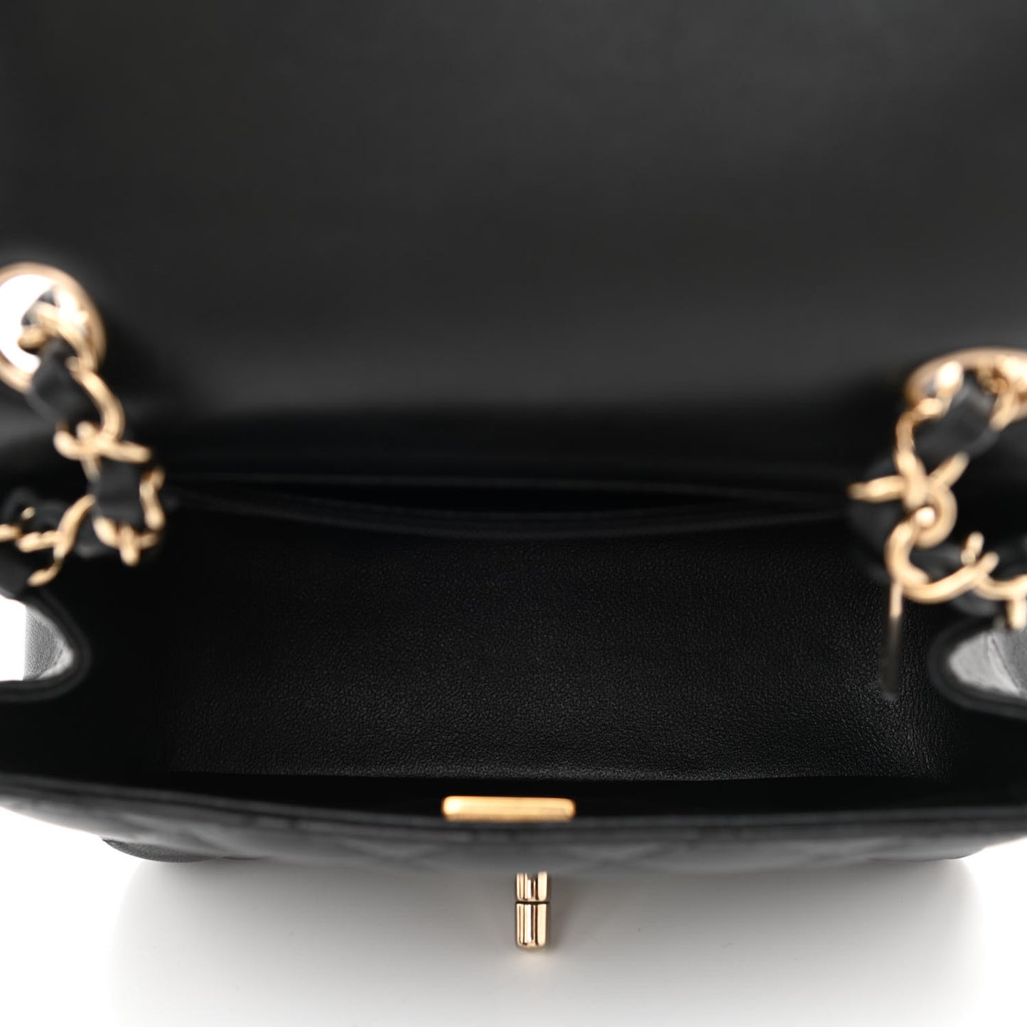 Lambskin Quilted Mini Square Flap Black