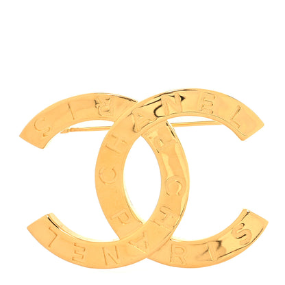 Chanel Metal Paris Button CC Large Brooch Gold 1 of 4