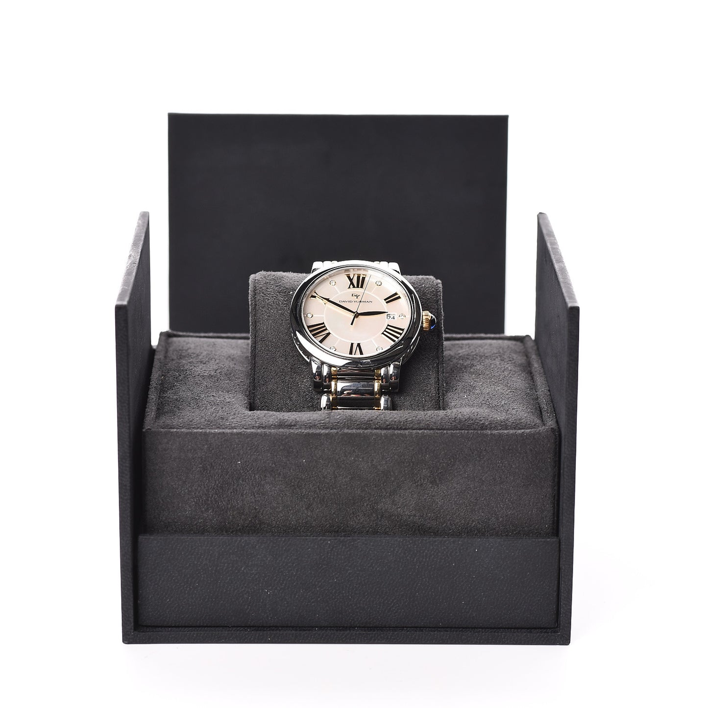 Stainless Steel 18K Yellow Gold Diamond Mother of Pearl 30mm Classic Quartz Watch
