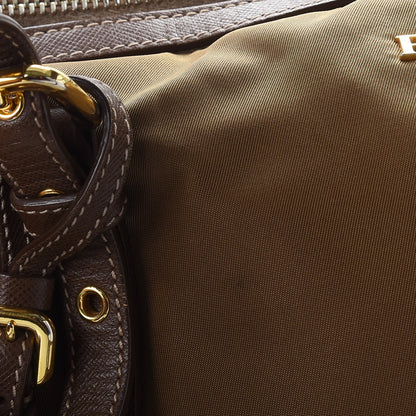 Prada Tessuto Nylon Saffiano Tote Corinto 11 of 19