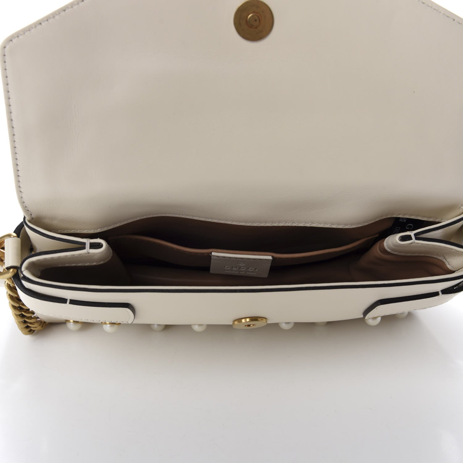Gucci Nappa Pearl Studded Mini Queen Margaret Broadway Shoulder Bag Mystic White 5 of 11