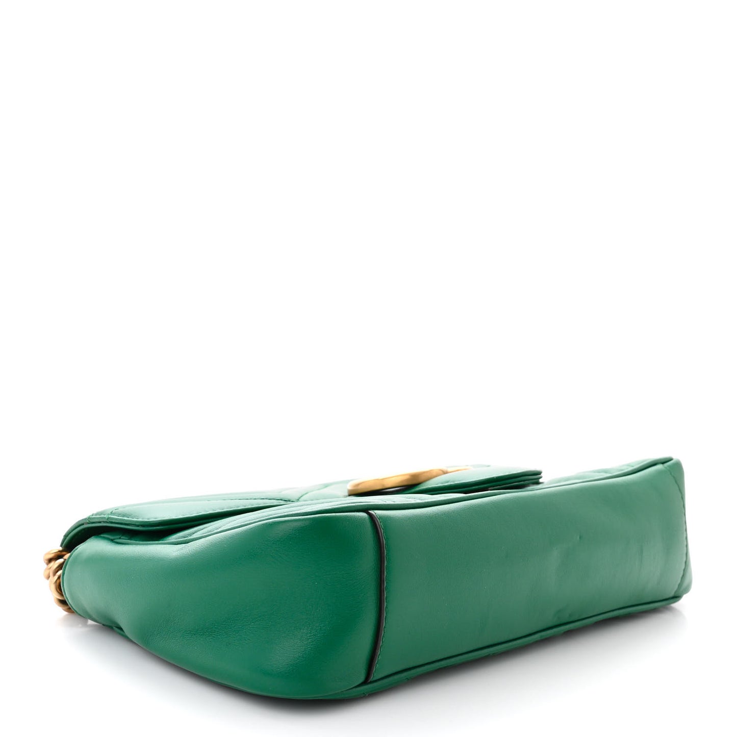 Calfskin Matelasse Small GG Marmont Shoulder Bag Emerald Green