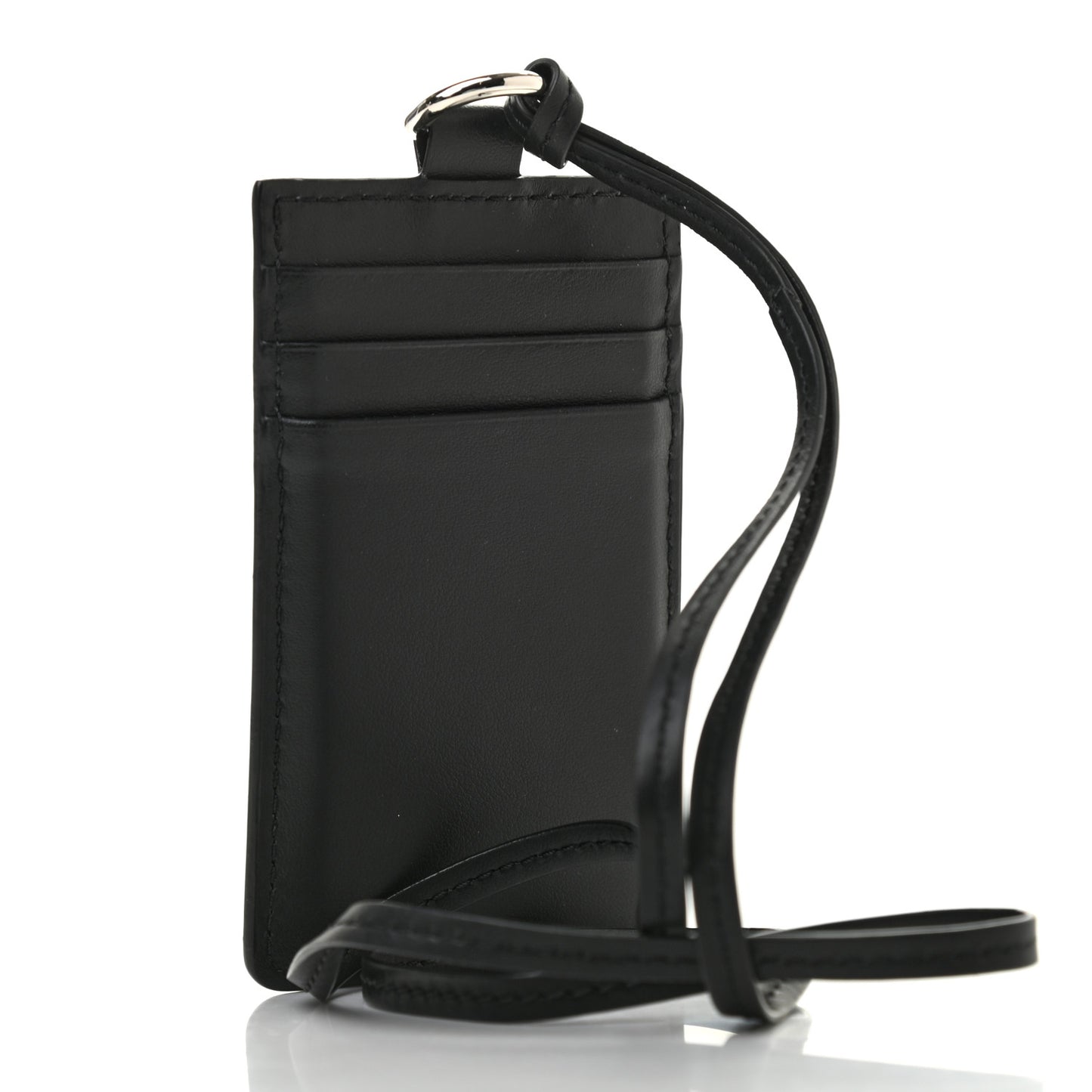 Calfskin Elmer Lanyard Card Case Black