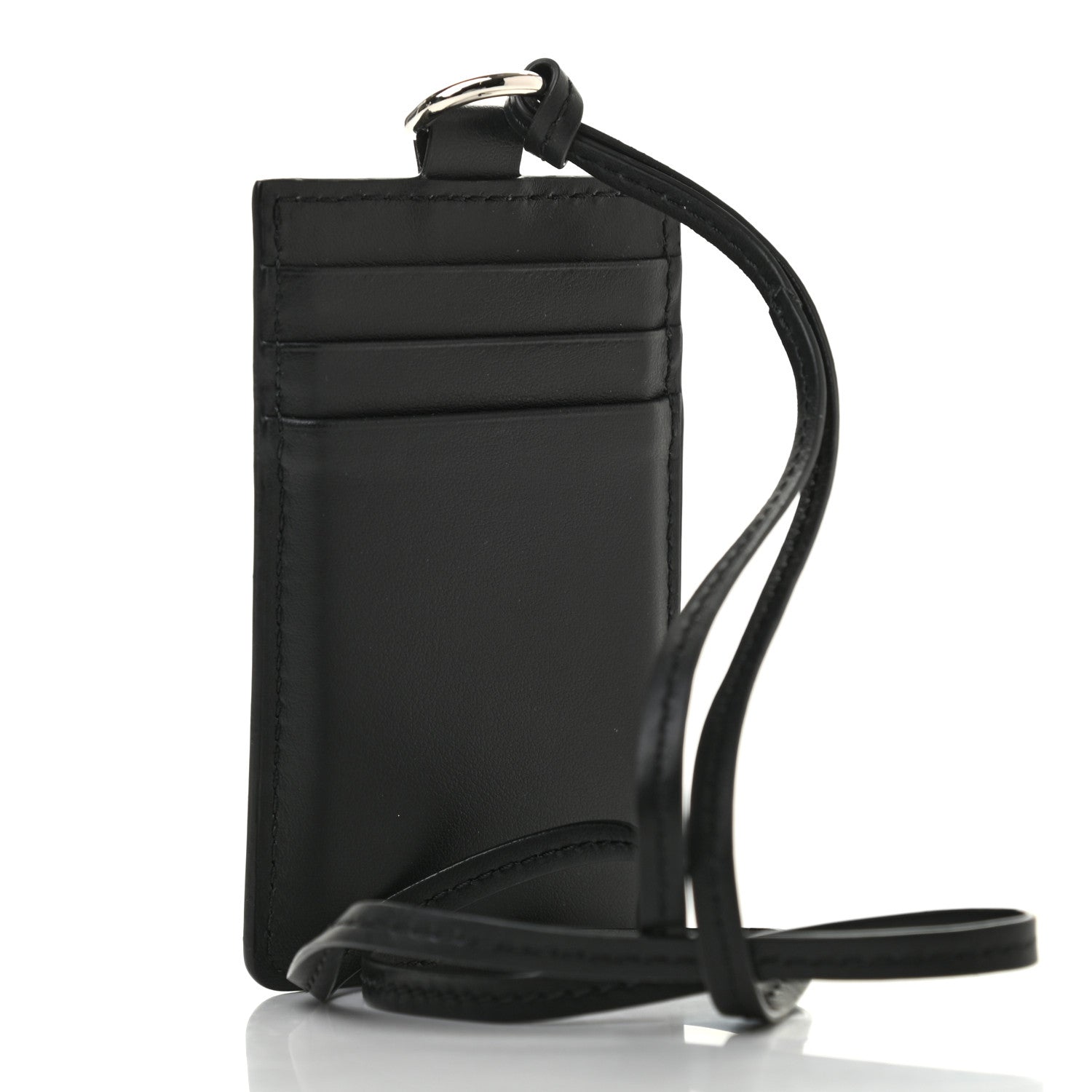 Burberry Calfskin Elmer Lanyard Card Case Black 3 of 8