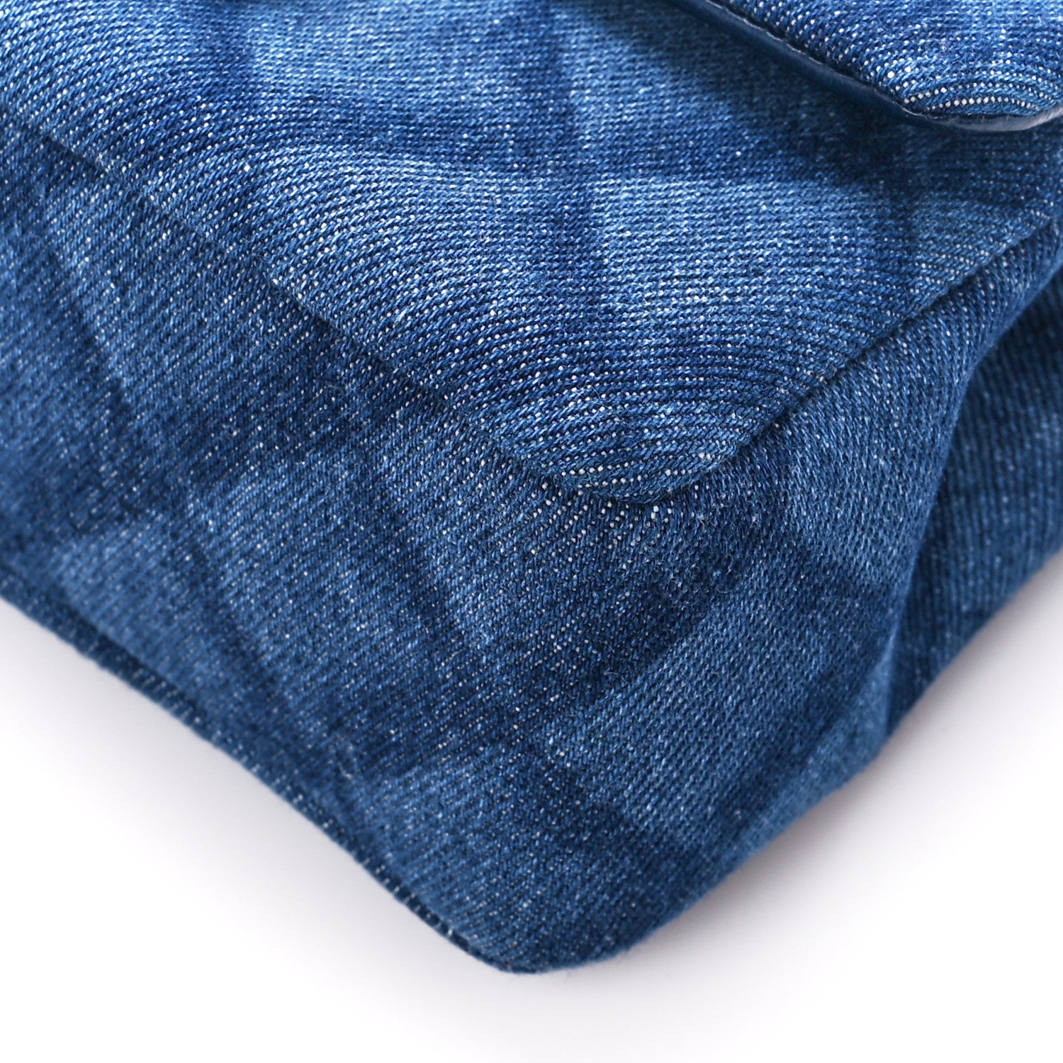 Chanel Printed Denim Quilted Mini Rectangular Flap Dark Blue 11 of 12
