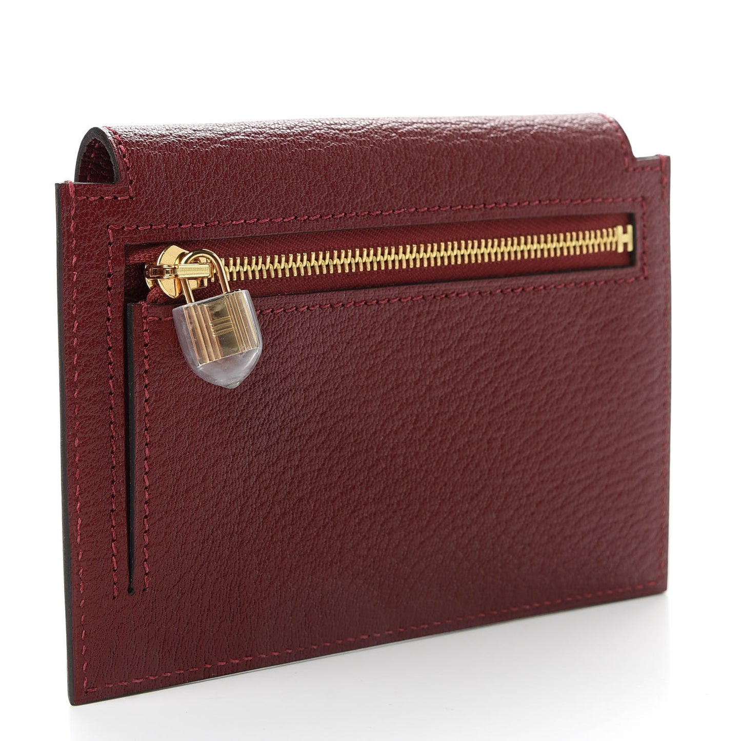 Chevre Mysore Kelly Pocket Compact Wallet Rouge H