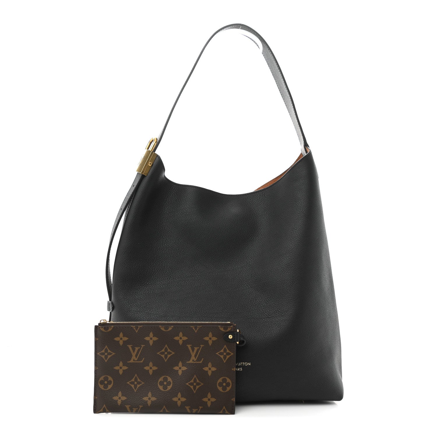 Louis Vuitton Grained Calfskin Low Key Hobo MM Black 3 of 11