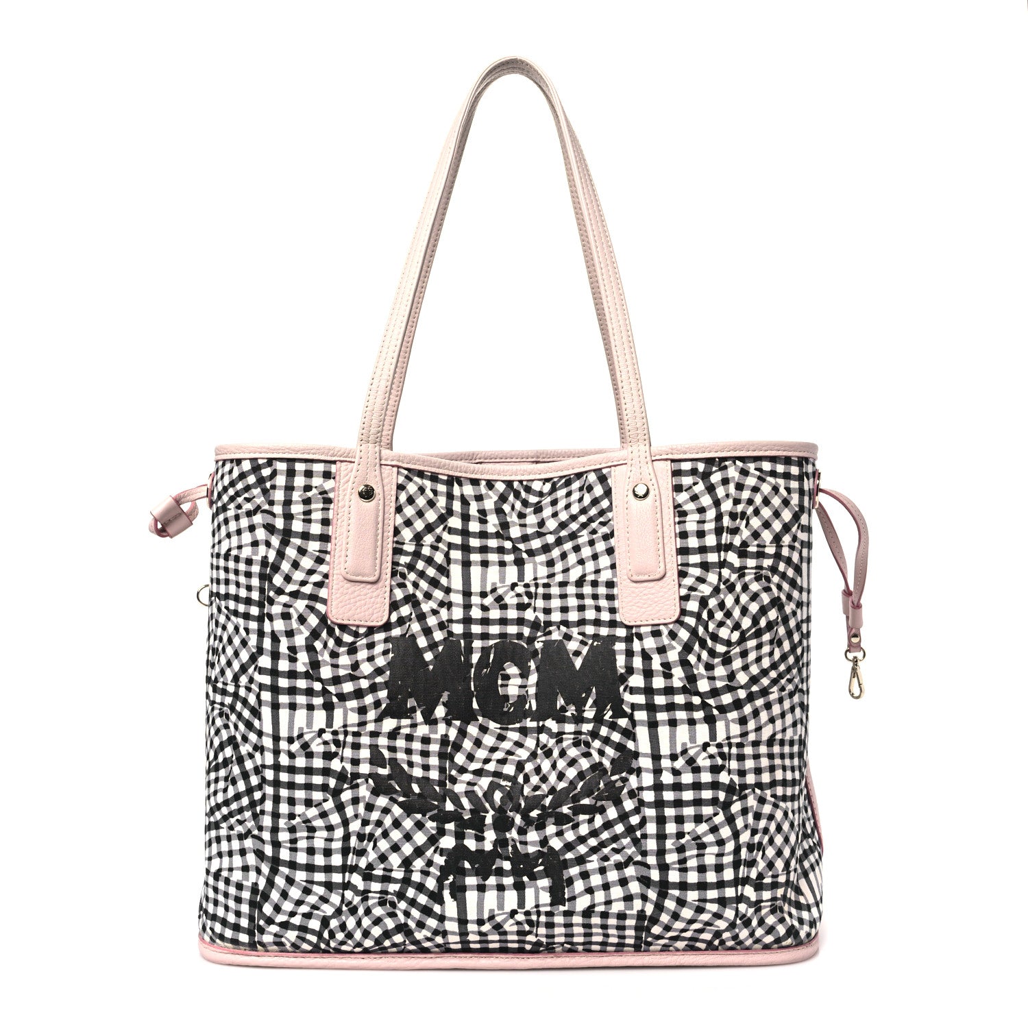 MCM Visetos Medium Liz Reversible Shopper Tote Powder Pink 12 of 17