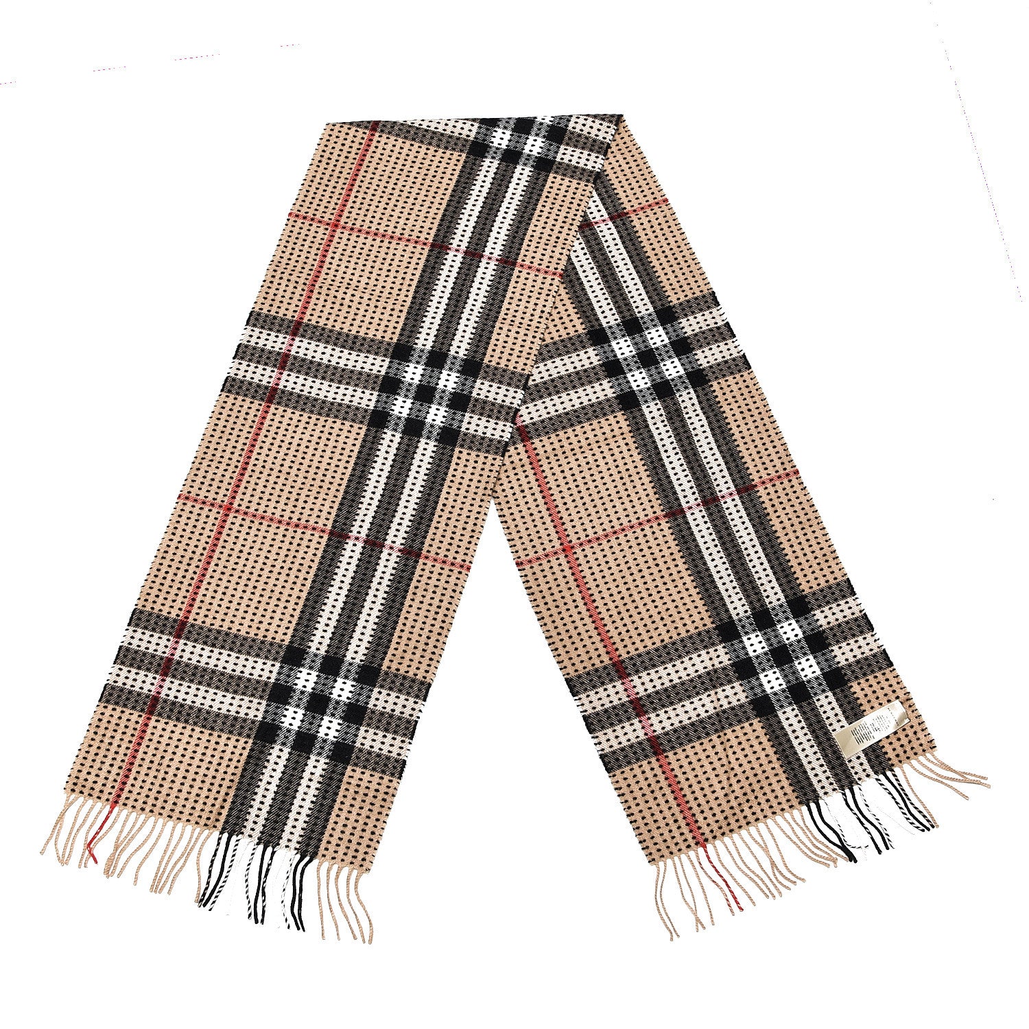 Burberry Cashmere Military Stitch Giant Check Scarf Camel 3 of 5