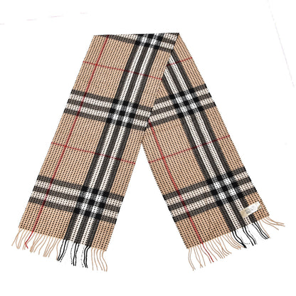 Burberry Cashmere Military Stitch Giant Check Scarf Camel 3 of 5