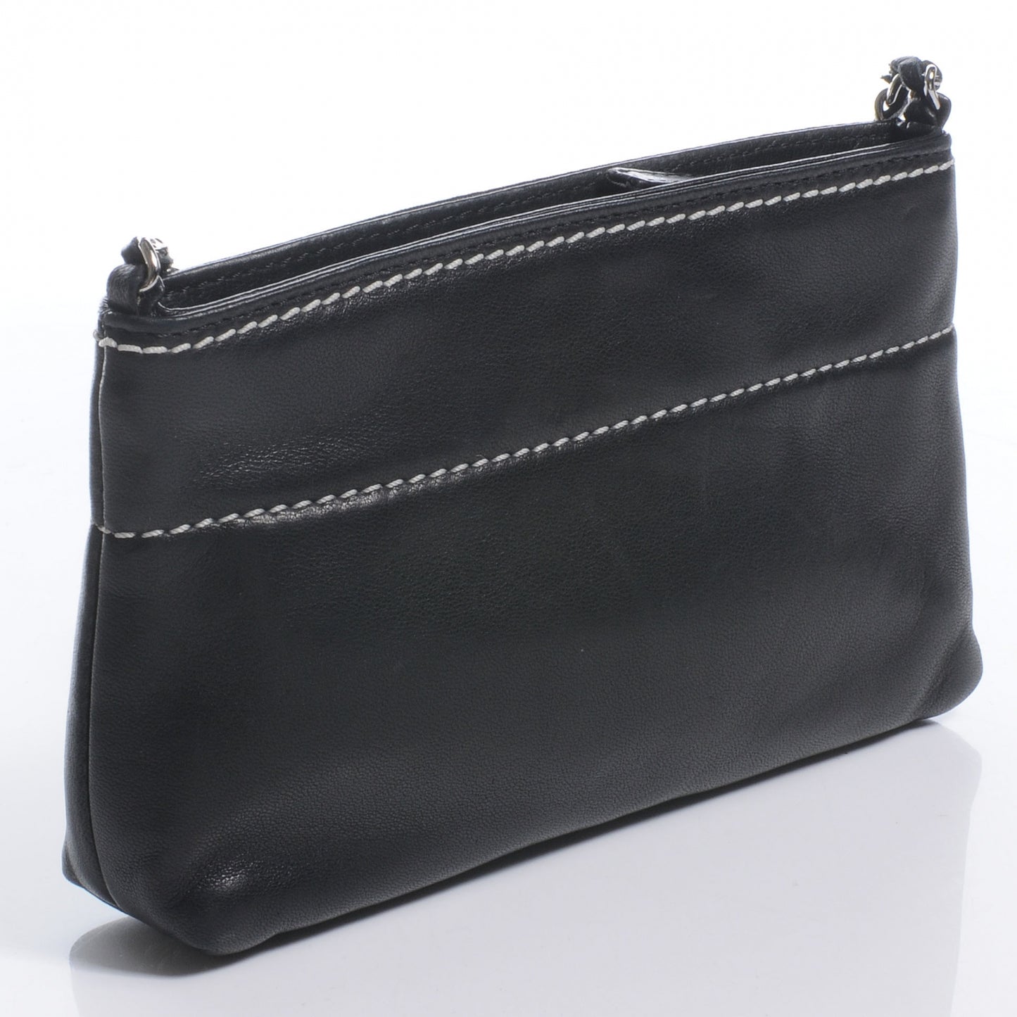 Leather Lax Pochette Bag Black