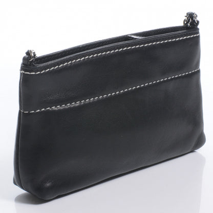 Chanel Leather Lax Pochette Bag Black 3 of 7
