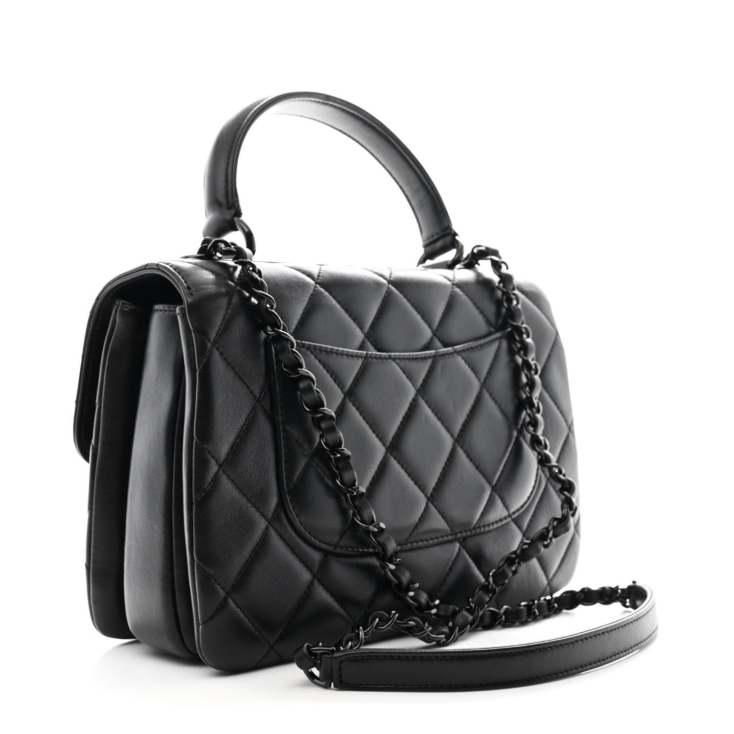 Chanel Lambskin Quilted Small Trendy CC Dual Handle Flap Bag So Black 3 of 12