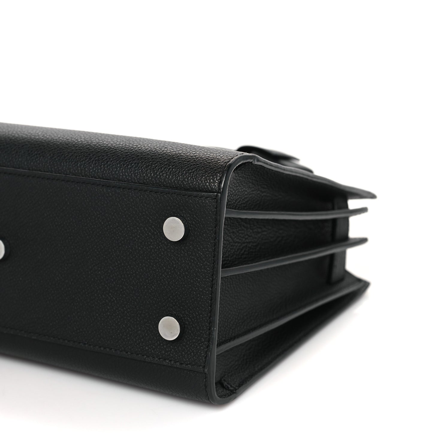 Grained Calfskin Baby Sac De Jour Black