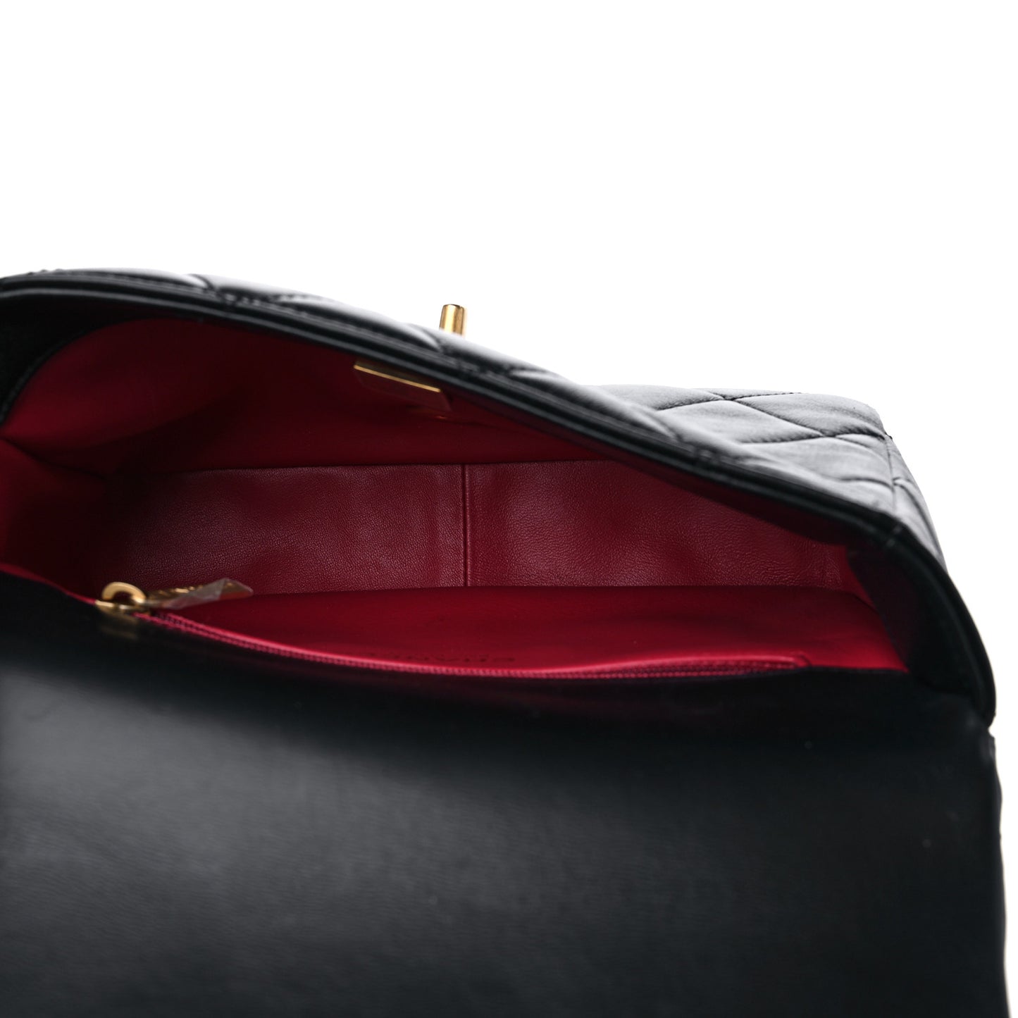 Lambskin Enamel Quilted Pending CC Square Flap Black