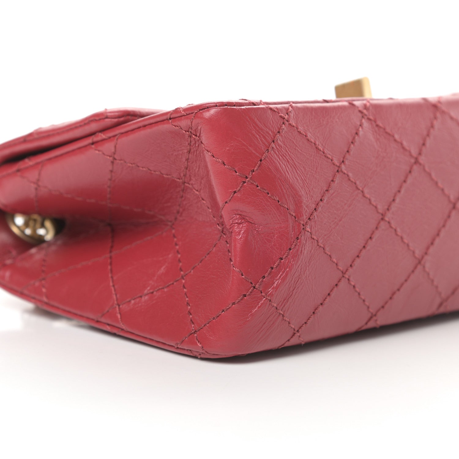 Chanel Aged Calfskin Quilted 2.55 Reissue Mini Flap Red 9 of 13